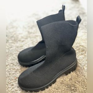 Black sock boots